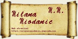 Milana Miodanić vizit kartica